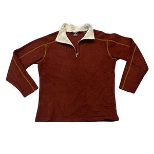 Kuhl Alfpaca 1/4 Zip Fleece Men's Rust Tan Fall 2016 Contrast Stitch Size Large